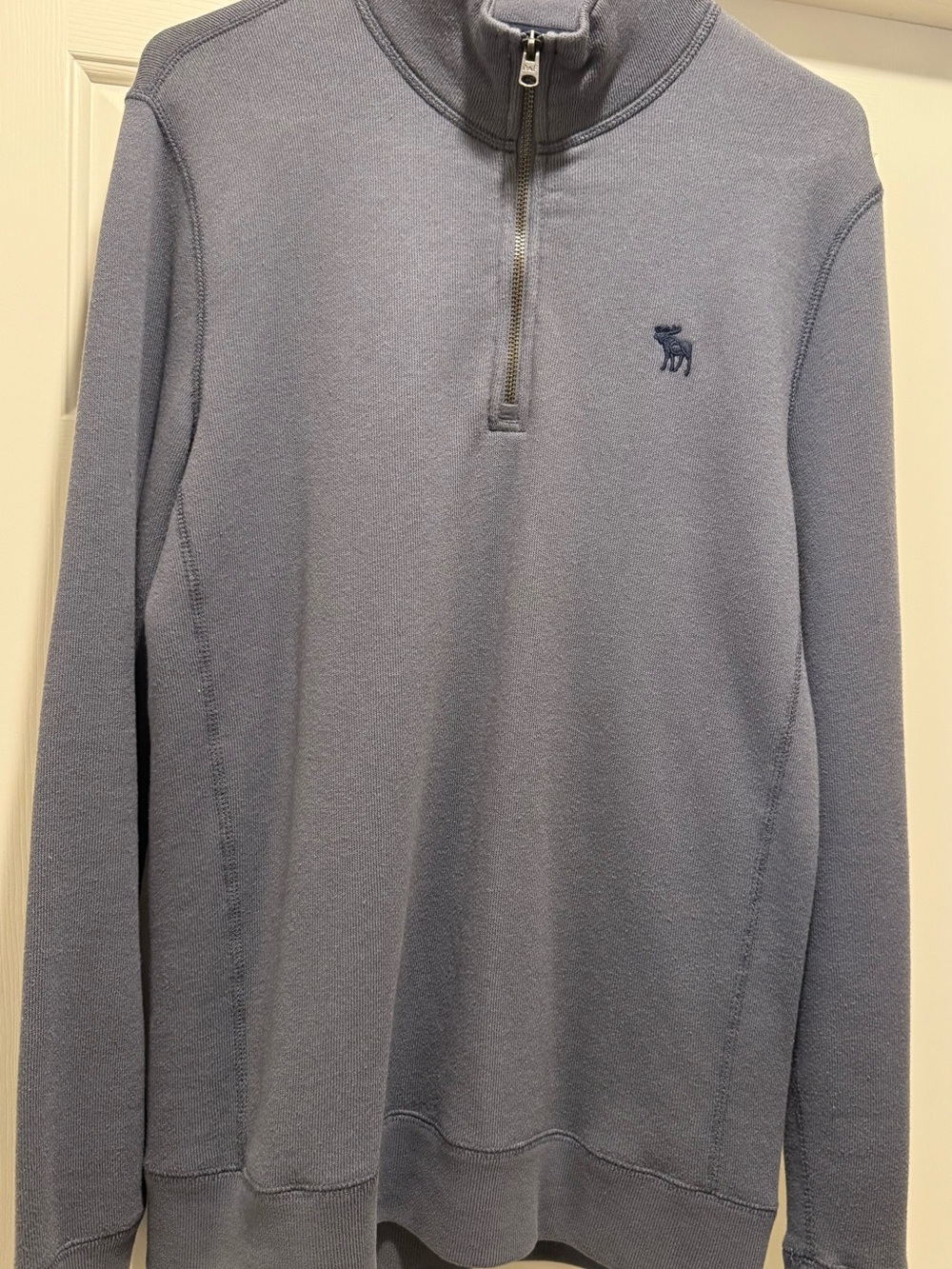 Abercrombie & Fitch Men's Light Blue Quarter-Zip Sweater